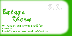 balazs khern business card